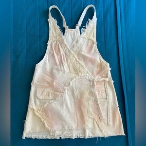 Free People Pastel Tie-Dye Denim Wrap Mini Dress